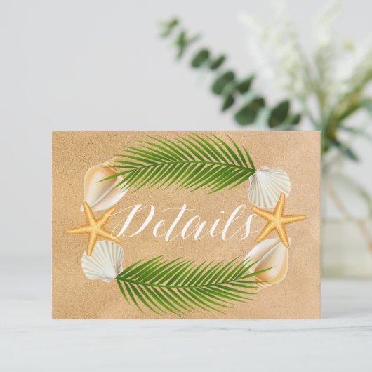 トロピカルリースサンディビーチ結婚式詳細 エンクロージャーカード (スタンド正面)