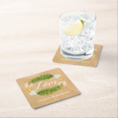 トロピカルリースサンディビーチ結婚式 スクエアペーパーコースター (インサイチュ)