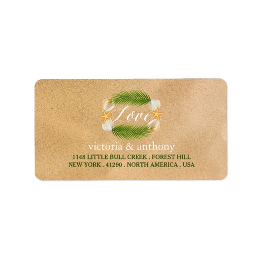 トロピカルリースサンディビーチ結婚式 ラベル (正面)