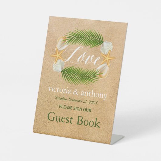 トロピカルリースサンディビーチ結婚式 台座サイン (正面)