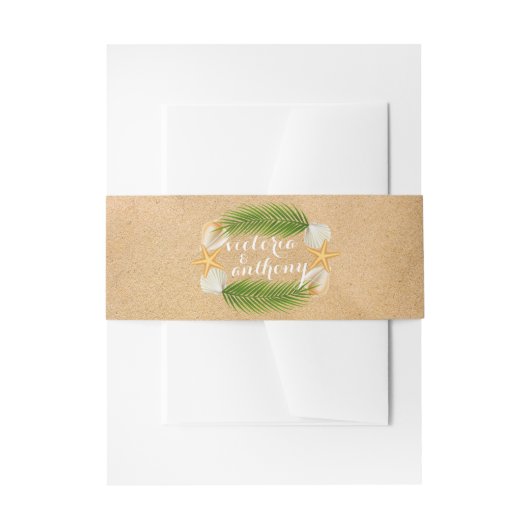 トロピカルリースサンディビーチ結婚式 招待状ベリーバンド (正面例)