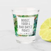 トロピカルリーフおもしろいビーチ結婚式のお願い ショットグラス (正面)