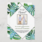 トロピカルリーフたった今結婚しました発表披露宴 招待状 (正面/裏面)