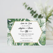 トロピカルリーフとグリーンの結婚式 Save the Date セーブザデート (スタンド正面)