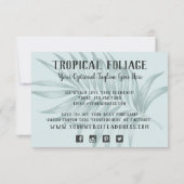 トロピカルリーフとパーム葉のサンキューカード 招待状 (裏面)
