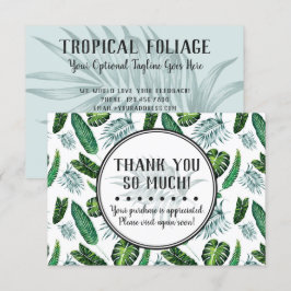 トロピカルリーフとパーム葉のサンキューカード 招待状