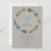 トロピカルリーフのダスティーブルーゴールドクリスマスパーティ シーズンカード (正面)