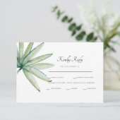 トロピカルリーフのディナーオプションホワイトRSVP 出欠カード (スタンド正面)