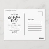 トロピカルリーフの卒業招待状 ポストカード (裏面)