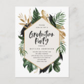 トロピカルリーフの卒業招待状 ポストカード (正面)