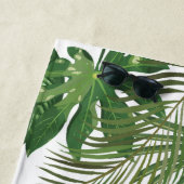 トロピカルリーフの緑のビーチスクリプトへようこそ ビーチタオル (インサイチュ)