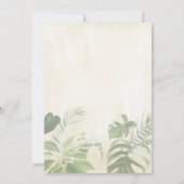 トロピカルリーフの装飾 女の子のベビーシャワーパーティー 招待状 (裏面)