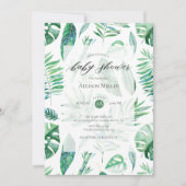 トロピカルリーフィーグリーン ベビーシャワー招待状 招待状 (正面)