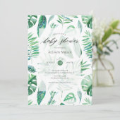 トロピカルリーフィーグリーン ベビーシャワー招待状 招待状 (スタンド正面)