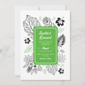 トロピカルリーフエキゾチックビーチ目的地の結婚式 招待状 (正面)