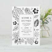 トロピカルリーフエキゾチックビーチ目的地の結婚式 招待状 (スタンド正面)