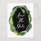 トロピカルリーフエレガントウェディングセーブザデート 案内ポストカード (正面)