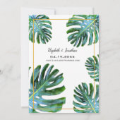 トロピカルリーフエレガントスクリプト ブライダルシャワー 招待状 (裏面)