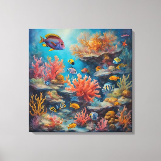 トロピカルリーフキャンバスアートプリント キャンバスプリント (正面)