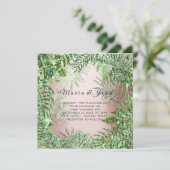 トロピカルリーフグリッターガーデンバラ金ゴールドミントグリーン 招待状 (スタンド正面)