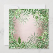 トロピカルリーフグリッターガーデンバラ金ゴールドミントグリーン 招待状 (裏面)