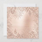 トロピカルリーフグリッターガーデンピンクローズ金ゴールド 招待状 (裏面)