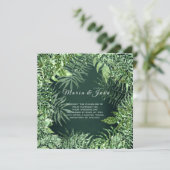 トロピカルリーフグリッターガーデンミントグリーンカリルクス 招待状 (スタンド正面)