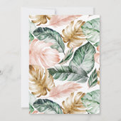 トロピカルリーフグリッター幾何学フレーム結婚式 招待状 (裏面)