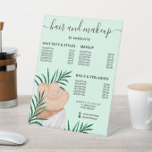 トロピカルリーフグリーンヘアメイクサロン価格 台座サイン (インサイチュ)