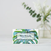 トロピカルリーフグリーン美容師モダンビーチ 名刺 (スタンド正面)