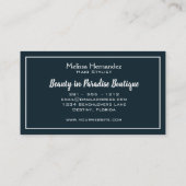 トロピカルリーフグリーン美容師モダンビーチ 名刺 (裏面)