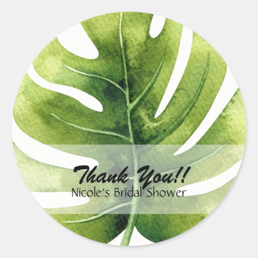 トロピカルリーフサマールアウ(ハワイ式宴会)パーティー結婚式の引き出物 ラウンドシール (正面)