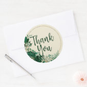 トロピカルリーフサークルリース結婚ズサンキュー ラウンドシール (封筒)