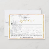 トロピカルリーフシャドウ披露宴ディナーRSVP 出欠カード (裏面)