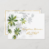 トロピカルリーフシャドウ披露宴ディナーRSVP 出欠カード (正面/裏面)