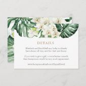 トロピカルリーフスウェディング詳細またはレジストリ エンクロージャーカード (正面/裏面)