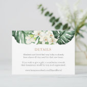 トロピカルリーフスウェディング詳細またはレジストリ エンクロージャーカード (スタンド正面)