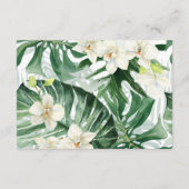 トロピカルリーフスウェディング詳細またはレジストリ エンクロージャーカード (裏面)