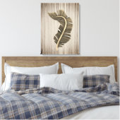 トロピカルリーフセピア背景 キャンバスプリント (インサイチュ (寝室))