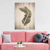 トロピカルリーフセピア背景 キャンバスプリント (インサイチュ (リビング))