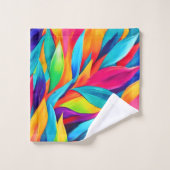 トロピカルリーフタペストリー絵を描ズ バスタオルセット (ウォッシュタオル)