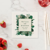 トロピカルリーフトレンディー結婚グリーンリー晩餐会 スタンダードカクテルナプキン (インサイチュ)