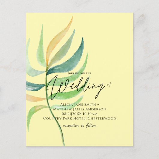 トロピカルリーフバジェット結婚式の招待 (正面)