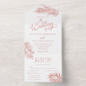 トロピカルリーフバラ金ゴールドオールインワンウェディング オールインワン招待状 (内側)