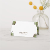 トロピカルリーフパイナップルサマーウェディングテーブル プレイスカード (裏面)
