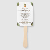 トロピカルリーフパイナップルルアウウェディングプログラム ハンドファン (正面)