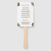 トロピカルリーフパイナップルルアウウェディングプログラム ハンドファン (裏面)