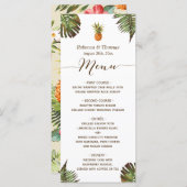 トロピカルリーフパイナップルルアウスタイルのウェディングメニュー メニュー (正面/裏面)