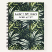 トロピカルリーフパーソナライズされた付きノートブック ノートブック (正面)