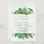 トロピカルリーフビーチの目的地の結婚式 招待状 (正面/裏面)
